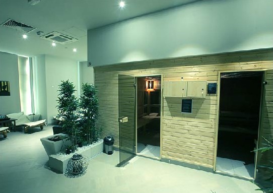 Sauna and relaxation area at Synergy Fitness & Spa